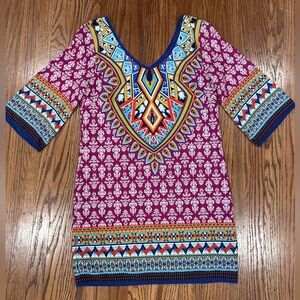 Pink Owl Multicolor Patterned Dress